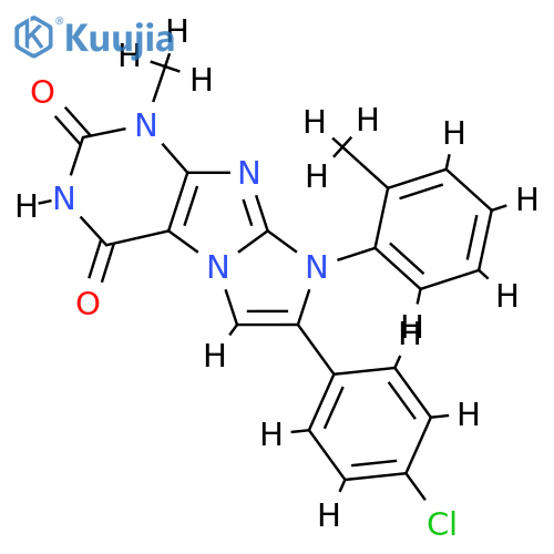 7-(4-chlorophenyl)-1-methyl-8-(2-methylphenyl)-1H,2H,3H,4H,8H-imidazo1,2-gpurine-2,4-dione structure