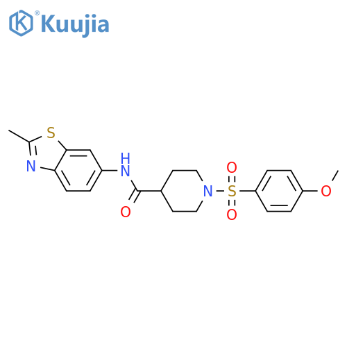 1-(4-methoxybenzenesulfonyl)-N-(2-methyl-1,3-benzothiazol-6-yl)piperidine-4-carboxamide structure