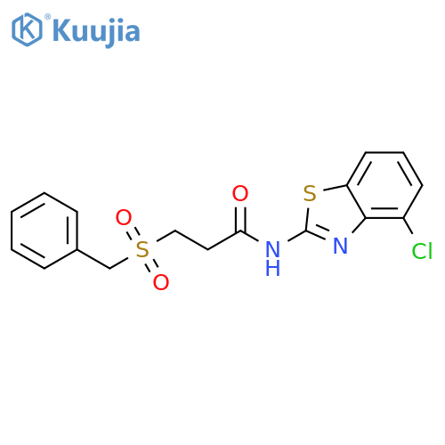 N-(4-chloro-1,3-benzothiazol-2-yl)-3-phenylmethanesulfonylpropanamide structure