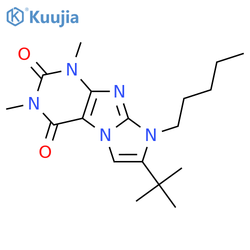 7-tert-butyl-1,3-dimethyl-8-pentyl-1H,2H,3H,4H,8H-imidazo1,2-gpurine-2,4-dione structure