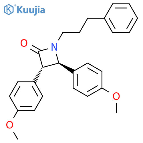 2-Azetidinone, 3,4-bis(4-methoxyphenyl)-1-(3-phenylpropyl)-, (3S,4R)- structure