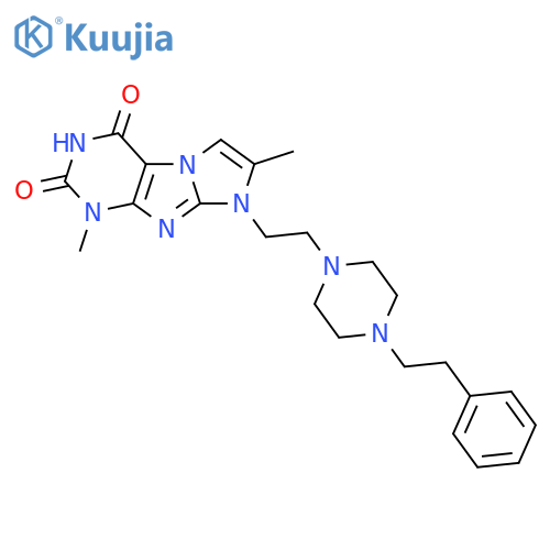 1,7-dimethyl-8-{2-4-(2-phenylethyl)piperazin-1-ylethyl}-1H,2H,3H,4H,8H-imidazo1,2-gpurine-2,4-dione structure