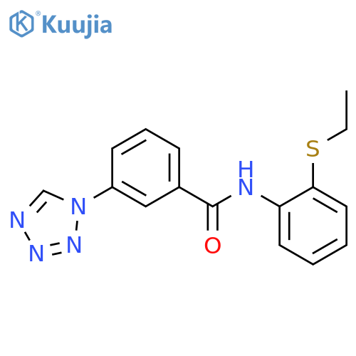 N-2-(ethylsulfanyl)phenyl-3-(1H-1,2,3,4-tetrazol-1-yl)benzamide structure
