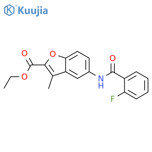 ethyl 5-(2-fluorobenzamido)-3-methyl-1-benzofuran-2-carboxylate structure