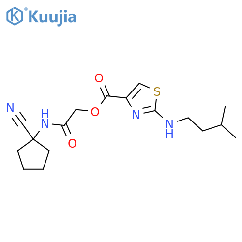 [(1-Cyanocyclopentyl)carbamoyl]methyl 2-[(3-methylbutyl)amino]-1,3-thiazole-4-carboxylate structure