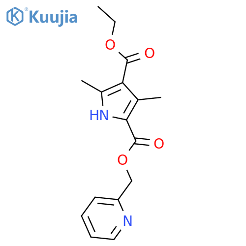 4-ethyl 2-pyridin-2-ylmethyl 3,5-dimethyl-1H-pyrrole-2,4-dicarboxylate structure