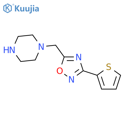 1-{3-(thiophen-2-yl)-1,2,4-oxadiazol-5-ylmethyl}piperazine structure