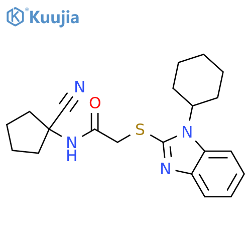 N-(1-Cyanocyclopentyl)-2-[(1-cyclohexyl-1H-benzimidazol-2-yl)thio]acetamide structure