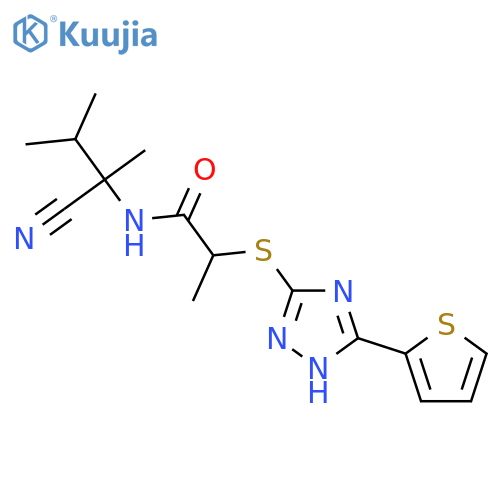 N-(1-cyano-1,2-dimethylpropyl)-2-{[3-(thiophen-2-yl)-1H-1,2,4-triazol-5-yl]sulfanyl}propanamide structure