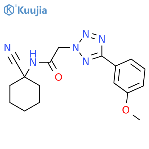 N-(1-cyanocyclohexyl)-2-[5-(3-methoxyphenyl)-2H-1,2,3,4-tetrazol-2-yl]acetamide structure