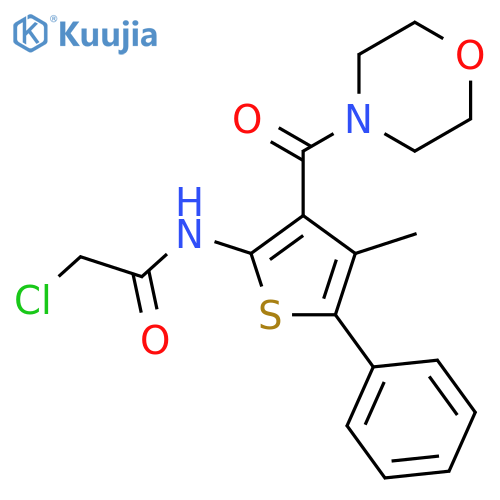 2-chloro-N-4-methyl-3-(morpholine-4-carbonyl)-5-phenylthiophen-2-ylacetamide structure