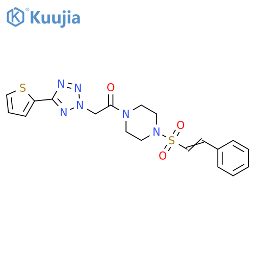 Ethanone, 1-[4-[(2-phenylethenyl)sulfonyl]-1-piperazinyl]-2-[5-(2-thienyl)-2H-tetrazol-2-yl]- structure