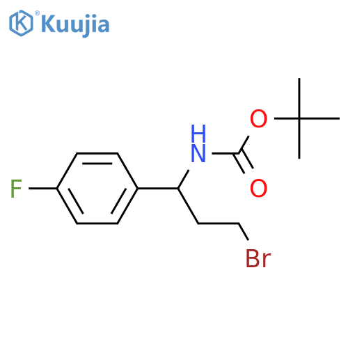 tert-Butyl (3-bromo-1-(4-fluorophenyl)propyl)carbamate structure