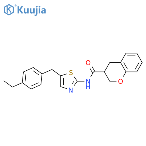 N-{5-(4-ethylphenyl)methyl-1,3-thiazol-2-yl}-3,4-dihydro-2H-1-benzopyran-3-carboxamide structure