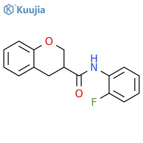 N-(2-Fluorophenyl)-3,4-dihydro-2H-1-benzopyran-3-carboxamide structure
