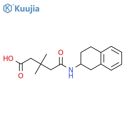 3,3-Dimethyl-5-oxo-5-(1,2,3,4-tetrahydronaphthalen-2-ylamino)pentanoic acid structure
