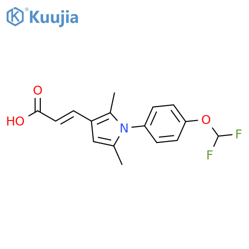 3-{1-4-(Difluoromethoxy)phenyl-2,5-dimethyl-1H-pyrrol-3-yl}prop-2-enoic Acid structure