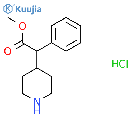 methyl 2-phenyl-2-(piperidin-4-yl)acetate hydrochloride structure