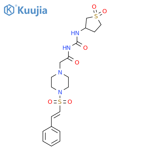 3-(1,1-Dioxo-1lambda6-thiolan-3-yl)-1-{2-[4-(2-phenylethenesulfonyl)piperazin-1-yl]acetyl}urea structure