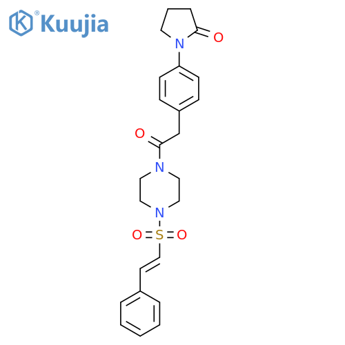 1-(4-{2-Oxo-2-[4-(2-phenylethenesulfonyl)piperazin-1-yl]ethyl}phenyl)pyrrolidin-2-one structure