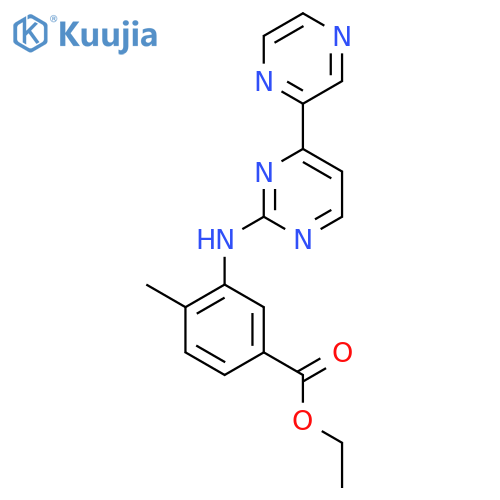 4-Methyl-3-(4-pyrazin-2-yl-pyrimidin-2-ylamino)-benzoic acid ethyl ester structure