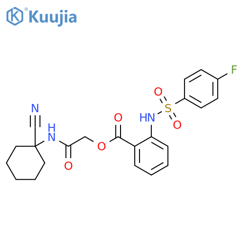 [(1-Cyanocyclohexyl)carbamoyl]methyl 2-(4-fluorobenzenesulfonamido)benzoate structure