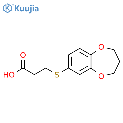 3-(3,4-dihydro-2H-1,5-benzodioxepin-7-ylsulfanyl)propanoic acid structure