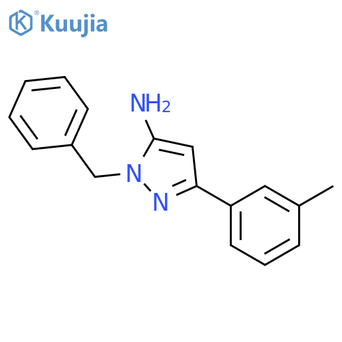 1-benzyl-3-(3-methylphenyl)-1H-pyrazol-5-amine structure