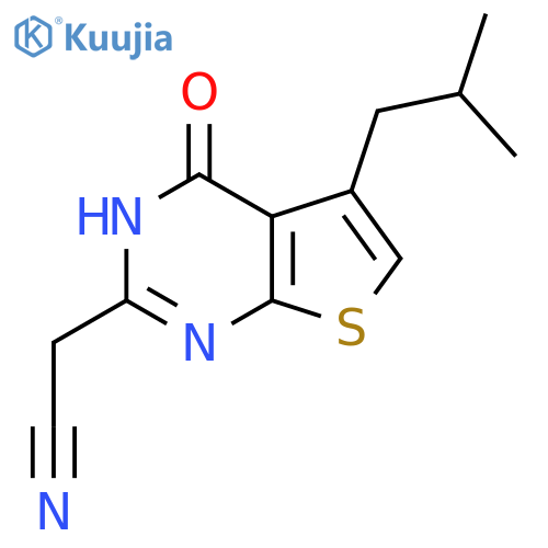 2-5-(2-Methylpropyl)-4-oxo-3H,4H-thieno2,3-dpyrimidin-2-ylacetonitrile structure