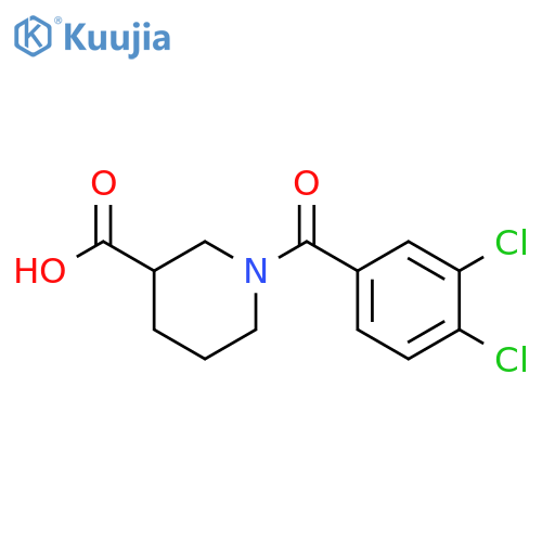 1-(3,4-dichlorobenzoyl)piperidine-3-carboxylic acid structure