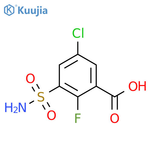 5-chloro-2-fluoro-3-sulfamoylbenzoic acid structure