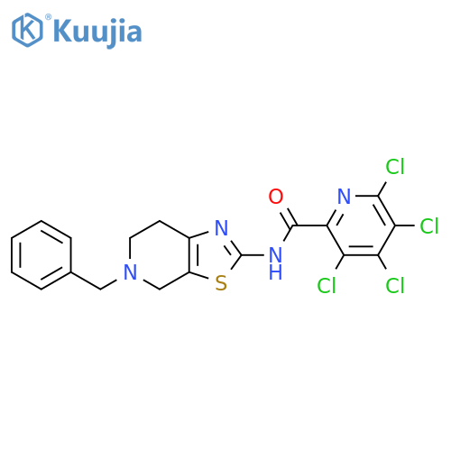 N-{5-benzyl-4H,5H,6H,7H-[1,3]thiazolo[5,4-c]pyridin-2-yl}-3,4,5,6-tetrachloropyridine-2-carboxamide structure