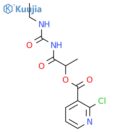 1-(ethylcarbamoyl)amino-1-oxopropan-2-yl 2-chloropyridine-3-carboxylate structure