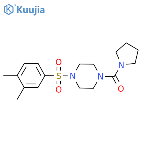 1-(3,4-dimethylbenzenesulfonyl)-4-(pyrrolidine-1-carbonyl)piperazine structure