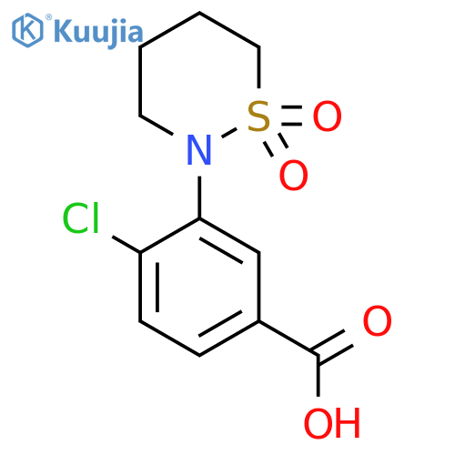 4-chloro-3-(1,1-dioxo-1lambda6,2-thiazinan-2-yl)benzoic acid structure
