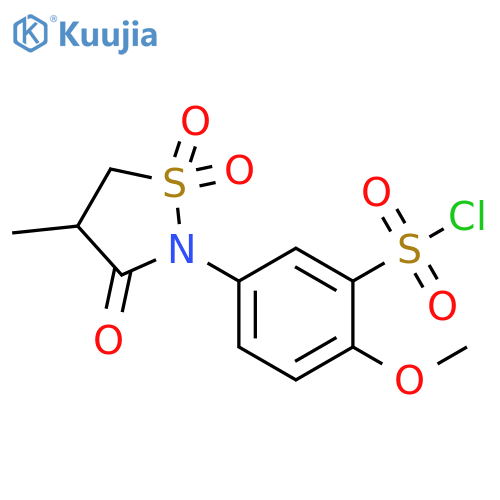 Benzenesulfonyl chloride, 2-methoxy-5-(4-methyl-1,1-dioxido-3-oxo-2-isothiazolidinyl)- structure