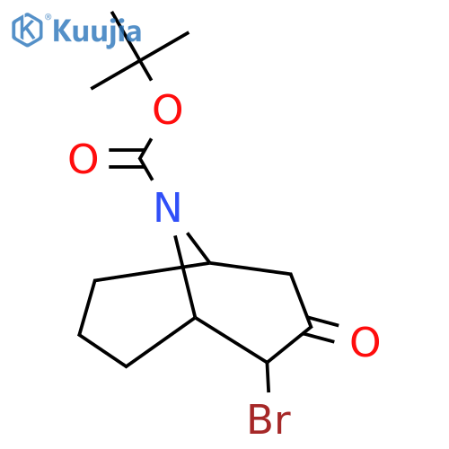 Tert-butyl 2-bromo-3-oxo-9-azabicyclo[3.3.1]nonane-9-carboxylate structure