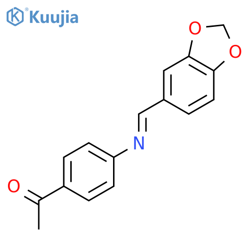 Ethanone, 1-[4-[(1,3-benzodioxol-5-ylmethylene)amino]phenyl]- structure
