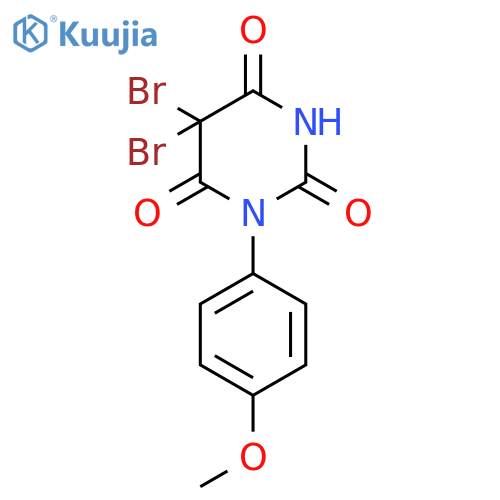 2,4,6(1H,3H,5H)-Pyrimidinetrione, 5,5-dibromo-1-(4-methoxyphenyl)- structure