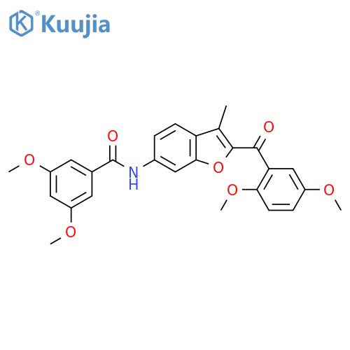 N-2-(2,5-dimethoxybenzoyl)-3-methyl-1-benzofuran-6-yl-3,5-dimethoxybenzamide structure