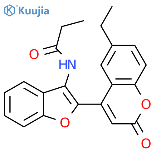 N-2-(6-ethyl-2-oxo-2H-chromen-4-yl)-1-benzofuran-3-ylpropanamide structure