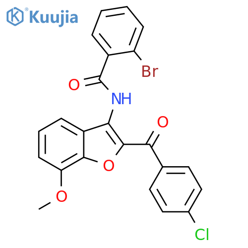 2-bromo-N-2-(4-chlorobenzoyl)-7-methoxy-1-benzofuran-3-ylbenzamide structure