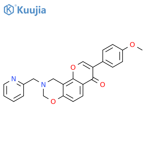 3-(4-methoxyphenyl)-9-(pyridin-2-yl)methyl-4H,8H,9H,10H-chromeno8,7-e1,3oxazin-4-one structure