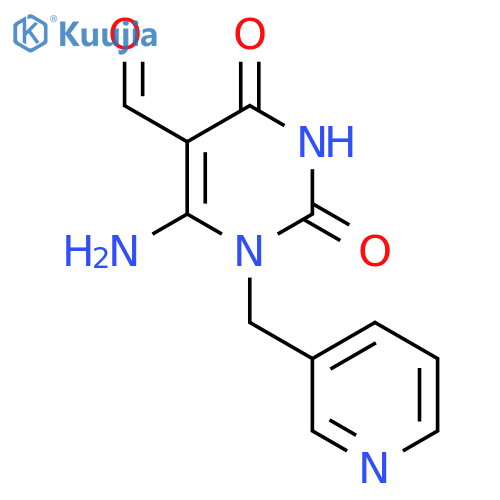 6-Amino-2,4-dioxo-1-(pyridin-3-ylmethyl)-1,2,3,4-tetrahydropyrimidine-5-carbaldehyde structure