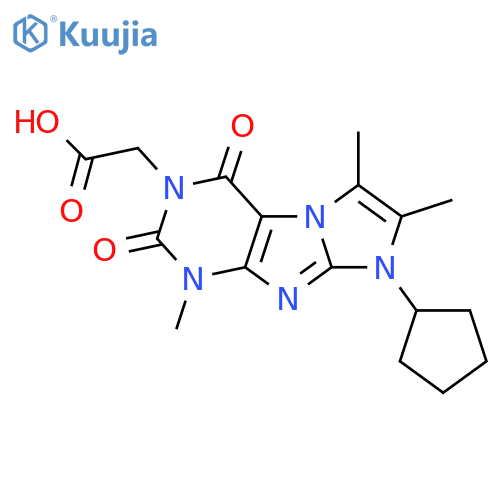 2-{8-cyclopentyl-1,6,7-trimethyl-2,4-dioxo-1H,2H,3H,4H,8H-imidazo1,2-gpurin-3-yl}acetic acid structure
