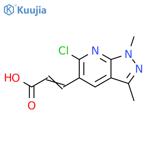 3-{6-chloro-1,3-dimethyl-1H-pyrazolo3,4-bpyridin-5-yl}prop-2-enoic acid structure