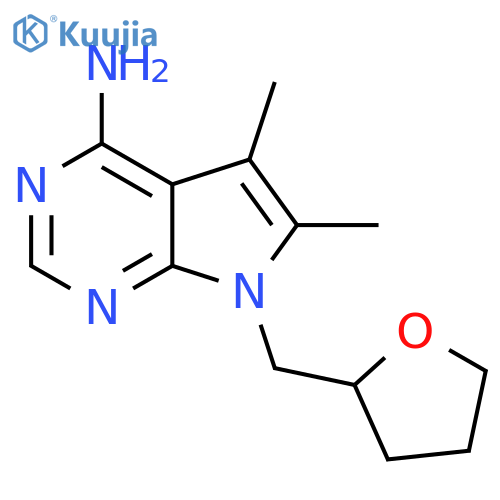5,6-Dimethyl-7-(oxolan-2-ylmethyl)-7H-pyrrolo2,3-dpyrimidin-4-amine structure