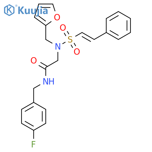 N-[(4-fluorophenyl)methyl]-2-{N-[(furan-2-yl)methyl]-2-phenylethenesulfonamido}acetamide structure