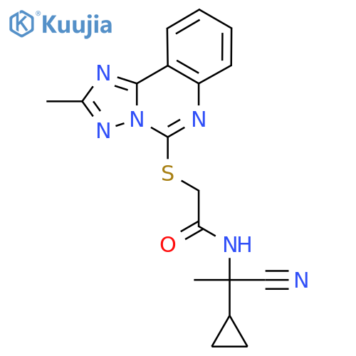 N-(1-cyano-1-cyclopropylethyl)-2-({2-methyl-[1,2,4]triazolo[1,5-c]quinazolin-5-yl}sulfanyl)acetamide structure