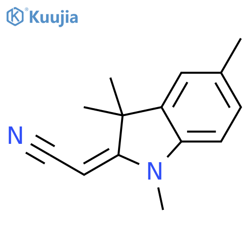 Acetonitrile, (1,3-dihydro-1,3,3,5-tetramethyl-2H-indol-2-ylidene)- structure